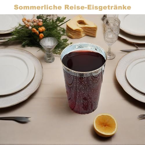 Gobelets réutilisables dorés au design élégant vaisselle de fête rigide 350 ml - 6