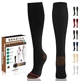 NEWZILL Compression Dress Sock (15-20mmHg) for Men & Women - Cotton Rich Comfortable Socks - BEST Stockings for Business Casual, Running, Medical, Athletic, Edema, Diabetic (L/XL, Black)