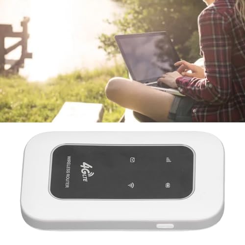 Image of 4G LTE Portable WiFi Hotspot Router Unlocked, 300Mbps Mobile Modem with SIM Card Slot, Dual Band Internet Device for Smartphones Tablets Laptops, Compact Battery Powered Travel