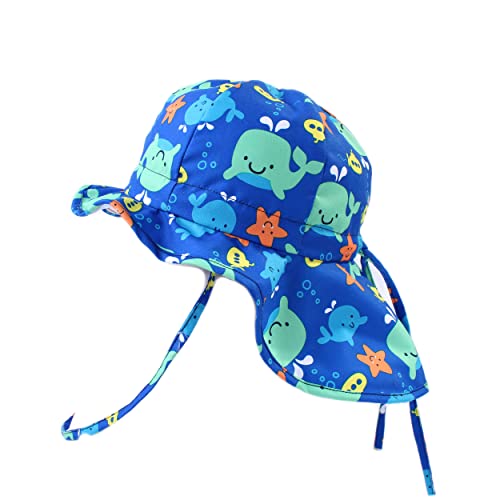 Image of LANGZHEN Sun Protection Hat for Kids Toddler Boys Girls Wide Brim Summer Outdoor hat Cotton Baby Bucket Hat with Chin Strap