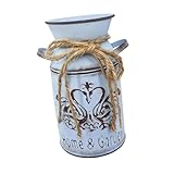 【Material】 Diese rustikale Vase besteht aus Eisen mit einem matten Vintage-Finish und robusten Schweißnähten. Es rostet nicht und ist sehr stoßfest, sodass Sie es lange verwenden können. Es ist nur zur Dekoration gedacht.