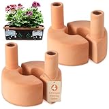 Blushtier 4 Pcs Terracotta Watering Spikes Tank Self Watering Planter Water Storage Reusable Automatic Terracotta Plant Water Devices Self Irrigation System for Houseplants Garden and Flowers