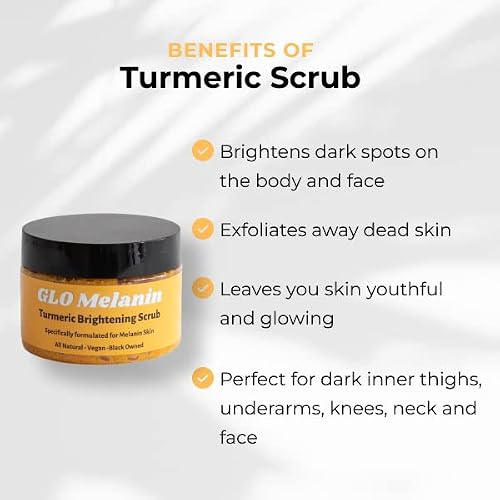 Turmeric Brightening Scrub Body Scrub Exfoliation Sea Salt For Dark Inner Thighs Bikni Area Underarms Hyperpigmentation Natural Ingredients Smoothen Exfoliate Skin Radiant Glow #TOP1