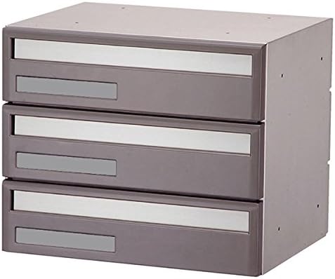 Shinkyowa SMP-34-3FR Postal Box, Horizontal Type with Dial Lock, Front and Post Type, Light Gray