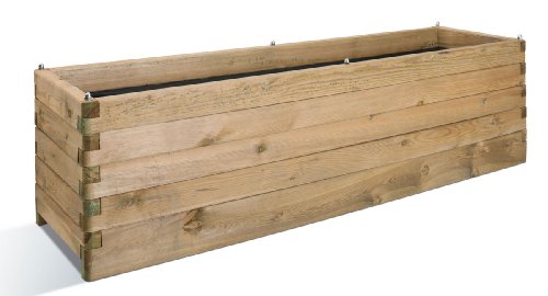 Jardipolys Bac à Fleurs en Bois Olea 252L - 180 x 50 x 50 cm - Cerland