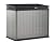 Keter Elite Store Outdoor Storage Shed, 4.6x2.7 Ft, All-Weather, Lockable Doors, Built-in Ventilation, Lid-to-Bin Kit, & Soft Close Mechanism, Grey