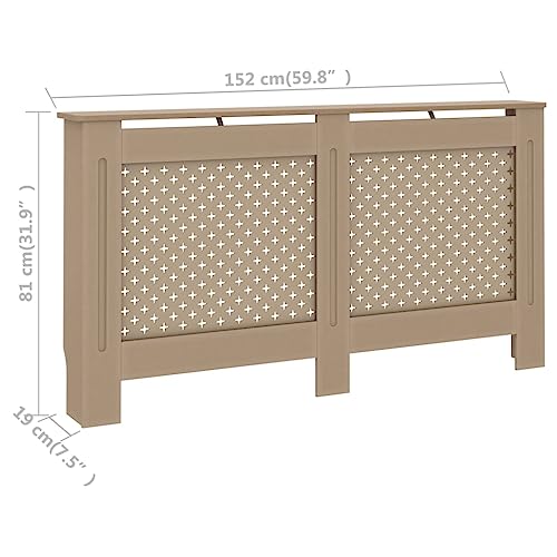 vidaXL Radiator Cover 59.8" MDF Heater Heating Cover Storage Shelf Living Room