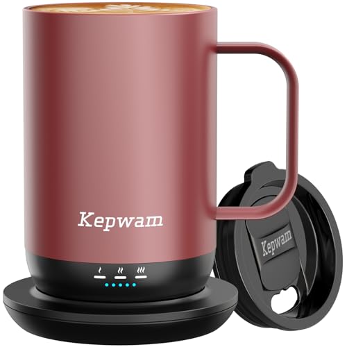 Image of Kepwam Self-Heating Coffee Mug T1, 16oz Rechargeable Heated Coffee Mug, Smart Coffee Warmer Mug with App-Controlled,Advanced Temperature-Controlled Heating Coffee Gifts for Women Men Coffee Lover
