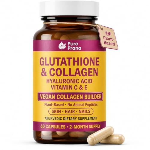 Pure Prana Vegan Collagen Builder & Glutathione for Women Skin Hair Nails