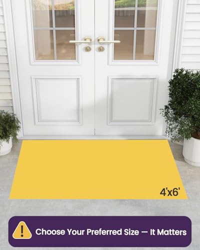 DEXI Front Door Mat Outside Entrance, 4x6 ft Large Rubber Entry Doormat Heavy Duty, Welcome Mats Non Slip for Inside House Floor Entryway Double Doors Exterior Patio, Chevron Dark Grey