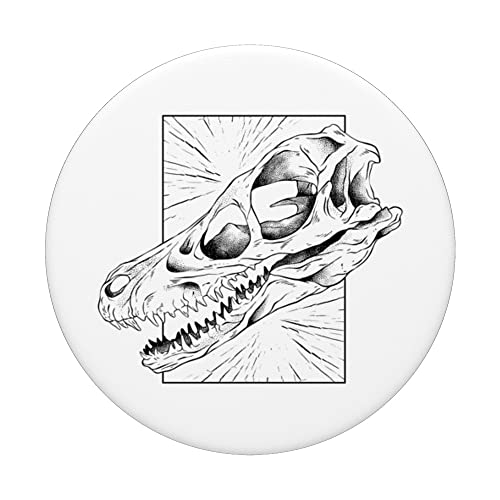 Velociraptor Skull PopSockets Swappable PopGrip, Black - Image 3