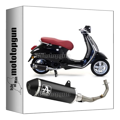 Escape de aluminio negro Arrow Urban para Vespa Primavera 125 i-get con copa de acero