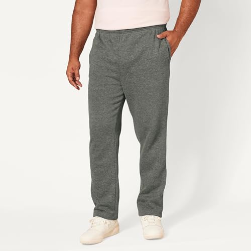 Image of Amazon Essentials Men's Relaxed Straight Leg Fleece Open Bottom Sweatpant (Available in Big & Tall)