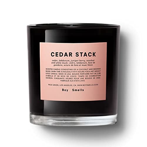 Boy Smells Cedar Stack Scented Candle for Men and Women, Coconut, Beeswax, & Soy Candle Blend, Aromatherapy Candles for Home, 8.5 oz Jar, 50 Hour Burn