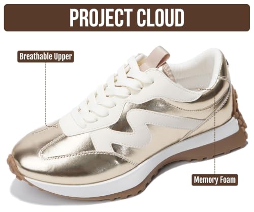 Image of Project Cloud Trendy Fashion Sneakers for Women 2026 - Memory Foam and Non-Slip Comfortable Casual Ladies Shoes for Womens Fashion Sneakers - Lightweight Lace-up Shoes (Lecco)