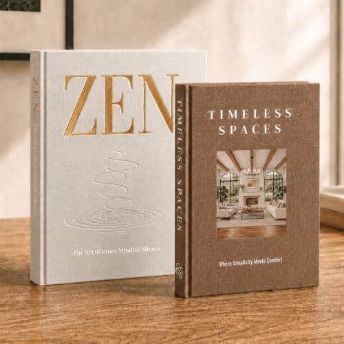 Aesthetic Linen Decorative Books for Home Decor, Set of 2 Fake Books