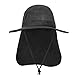 Produktbild DQC Dome Outdoor Fishing UV Protection Bucket hat solid Foldable Cap Nylon Wide Edge Camping Hiking Summer Beach,Black