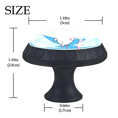 Boutons de placard licorne au design multicolore rigolo - 5