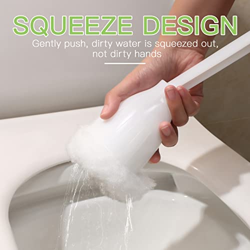 Tofficu 5Pcs Toilet Bowl Brush Soft Swab Toilet Brush Toilet Scrubber Cleaning Brush Dead Corner Cleaners Toilet Bowl Mop For Home Washroom Bathroom Accessories （White） #TOP2