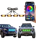 Direct-Snap LED Grill Lights for 2024 2025 2026 Toyota Tacoma 4th Gen Accessories Raptor Grille Light Bar, Only Fits TRD Sport/Off Road/PreRunner (RGB)