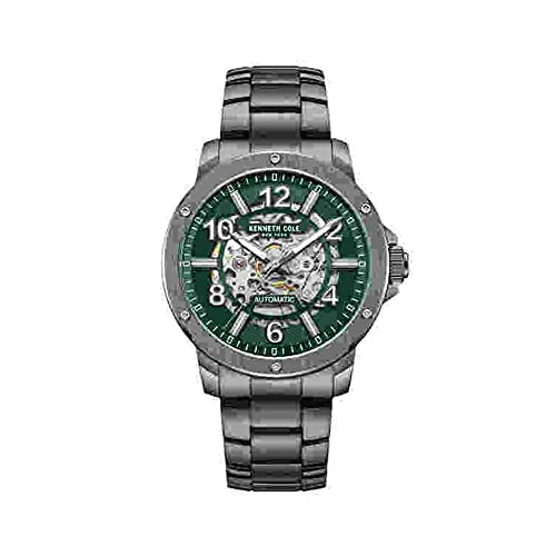 Image of Kenneth Cole Automatic Green Dial Grey Stainless Steel Strap Watch for Men - KCWGY0064001MN