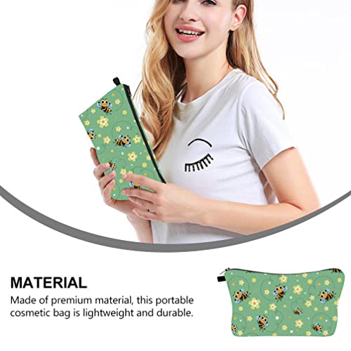 Lurrose Travel Makeup Bag Waterproof Bee Printing Cosmetic Bag Novelty Cosmetic Pouch Toiletry Bag Portable Cosmetic Makeup Pouch Bags for Home Office Travel - Image 3