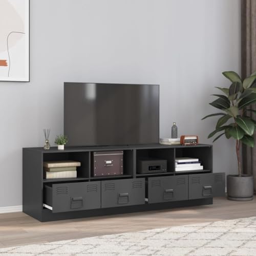 ShGaxin TV-möbler 2 stycken stålgrå antracit 67 x 39 x 44 cm, TV-bord, TV-skåp, TV-bord, TV-bord, vardagsrumsmöbler, TV-bord, vardagsrumsbord TV - 841744