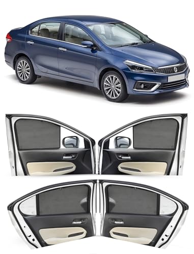 Image of Autofact Car Sunshades for Maruti Ciaz (2014 to 2025), UV Protection, Useful Car Accessories, Custom fit Sun Shades for Side Windows, Set of 4