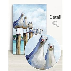 SUMGAR Ocean Wall Art Coastal Sea Bird Artwork Framed Prints Wall Decor Teal Beach Canvas Paintings for Bathroom Bedroom Living Room Decor 16"x24" SUMGAR Ocean Wall Art Coastal Sea Bird Artwork Framed Prints Wall Decor Teal Beach Canvas Paintings for Bathroom Bedroom Living Room Decor 16×24