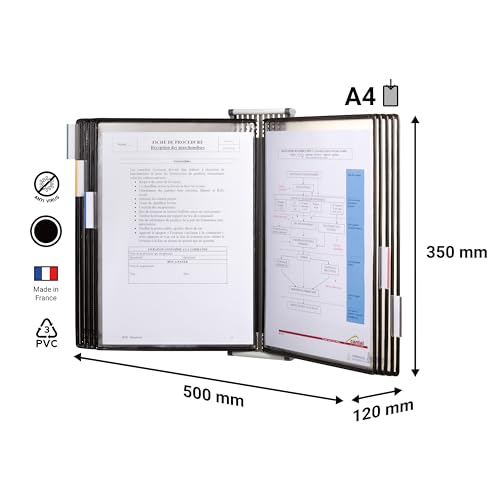 414507 Wandsichttafel Set A4, 10 Sichttafeln, schwarz