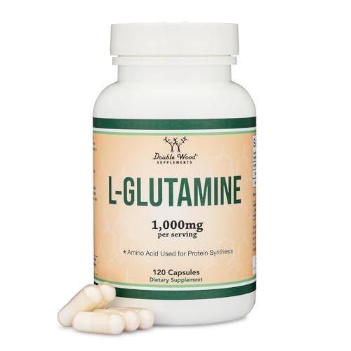L Glutamine Capsules - (1000mg Servings 120 Capsules) Non-GMO Gluten Free Keto Safe Vegan Friendly Third Party Tested (for Endurance and Gut Health) by Double Wood