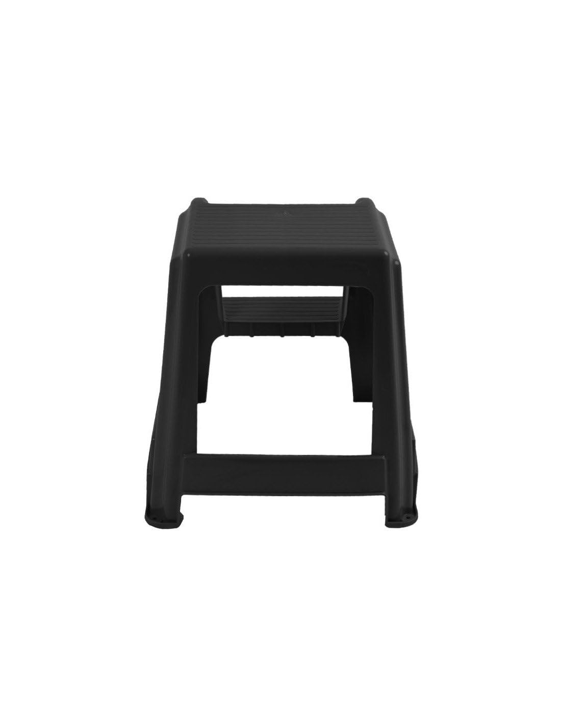 Jardin202 - Taburete con escalón de Plástico Multiusos y Resistente – Asiento Elevador Dos Peldaños | (Negro)