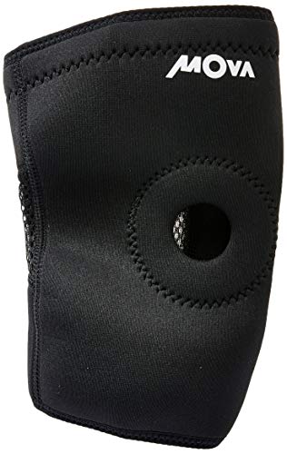 Joelheira NEO com Silicone, Orifício e Reforço Patelar, Mova, Preto, M
