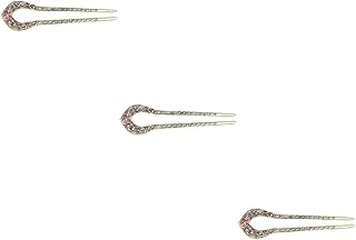 فوميز. دبوس شعر على شكل حرف U من 3 قطع، دبوس شعر صيني لشيونغسام برونزية، مشابك شعر زخرفية، شوك شعر عتيقة، اكسسوارات تصفيف الشعر، ارجواني