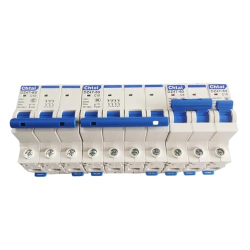 Disjoncteur de type C triphasé 6A interrupteur pneumatique rail AC 400V