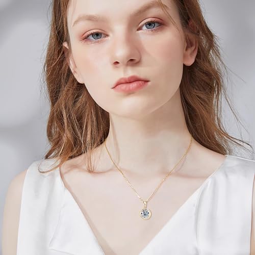 Classic 2 Carat Round Cut Diamond Pendant Necklace in Sterling Silver, Bezel-Set White Diamond, Diamond Jewelry for Women - Image 6