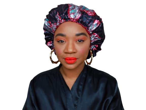 Royal Divine Services LLC - Nola Royal Queenie Adjustable Elastic Double Lined Satin Bonnet (Mary Lee)-Hair Protective Cap, Sleep Cap