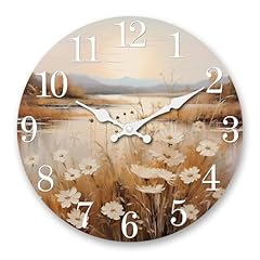 XNM Farmhouse Wooden Wall Clocks Battery Operated 12 Inch Small Rustic Flower Decorative Wall item