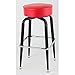 Royal Industries 4 Standard Seat Bar Stool Set, Square Frame, Red - Knocked-Down