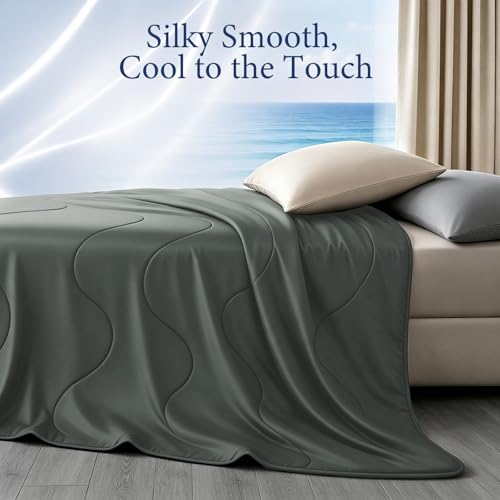 Image of Cooling Comforter for Hot Sleepers, King 106x90, Dark Gray | Cooling blanket feel, Q-Max >0.4 cool touch, double-sided cooling, Sorona fill, for night sweats, lightweight & breathable