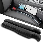 Car Seat Gap Filler 2 Pack, Faux Leather Strip/Plug Console Blockers for Cars, Trucks, SUVs, Adjustable Width 1.4–2.4 Inch, Universal Fit Prevents Items Falling Between Seats