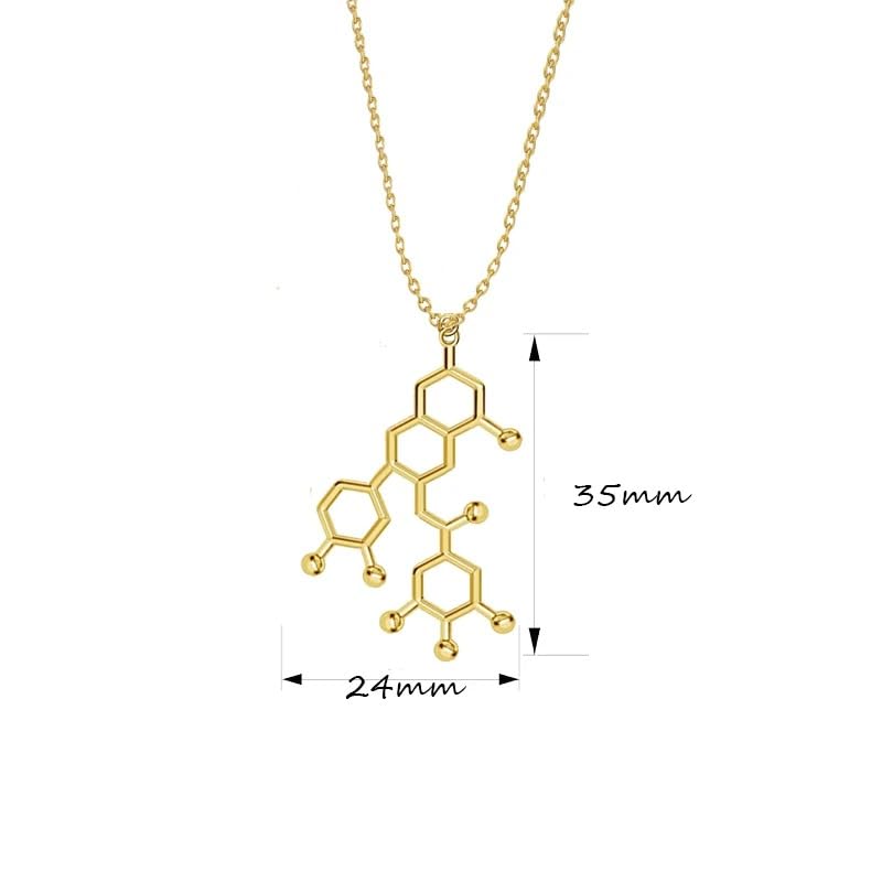 Collier sérotonine argent 925 pendentif molécule chimie dopamine - 5