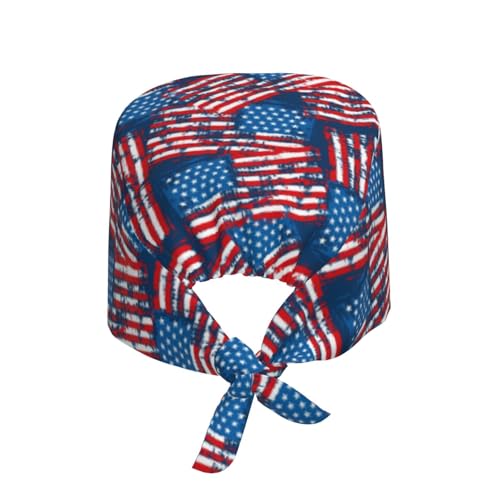 Image of Working Cap Scrub Cap with Sweatband Adjustable Unisex Women Tie Back Hat Nurse Surgical Caps