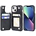 Arae for iPhone 13 Case [6.1 inch] - Wallet Case with PU Leather Card Pockets Back Flip Cover for iPhone 13 6.1 inch - Black