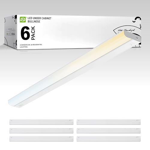 Image of ASD LED Under Cabinet Lighting Hardwired, 40 Inch 20W 2700K-5000K Selectable, 1814LM, CRI90+, Direct Wire Linkable Under Counter Lights for Kitchen, Dimmable Under Cabinet Lights, White, UL, 6 Pack