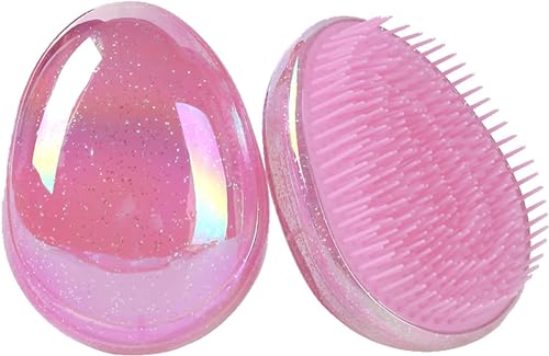 VinBee Detangler Hair Brush for Women, Girls and Kids Mini Hairbrush for Wet & Dry Hair Comb Compact（Starry sky pink）