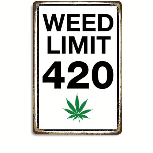 Letrero de metal 420 Chill Zone – Decoración vintage para habitación, cueva de hombre y bar – Arte de pared duradero para interiores y exteriores, 8 x 12 pulgadas – Regalo ideal para 420