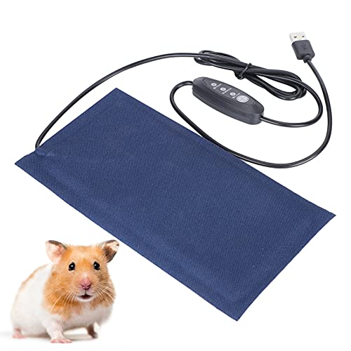 Jeanoko USB Haustier Heizkissen Decke Indoor Under Tank Terrarium Heizmatte Reptilien Haustier Heizmatte Pad Teppich Warmhalten Stromversorgung Einstellbare Temperatur für Eidechsen(Large)