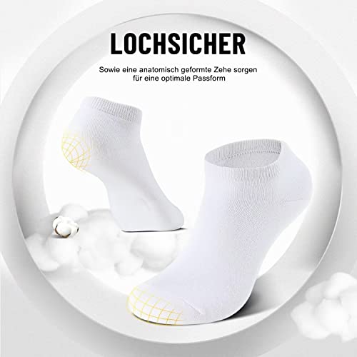 YouShow Sneaker Socken Herren Damen 10 Paar Kurze Halbsocken Quarter Baumwolle Unisex(43-46,Weiß) 3