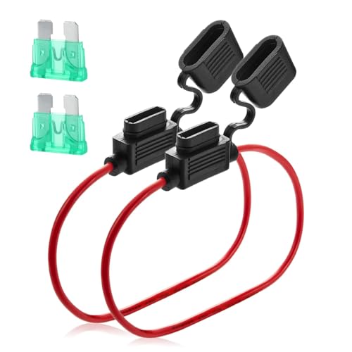 Enhance Vehicle Safety with Inline Fuse Holder 12v Standard 2 Pcs Set - Waterproof Blade Fuse Holder for Car Truck Motorcycle Boat - Includes 30A Fuse